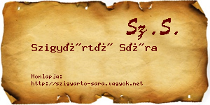 Szigyártó Sára névjegykártya