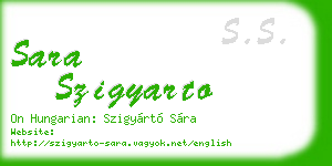 sara szigyarto business card